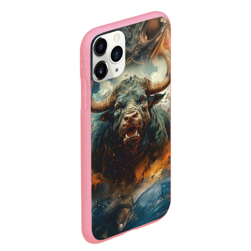 Чехол для iPhone 11 Pro Max матовый Дикий бык, цвет баблгам - фото 3