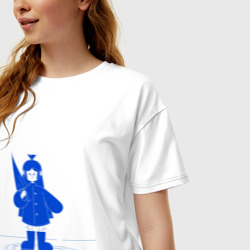 Женская футболка хлопок Oversize Дождливый муд - фото 2