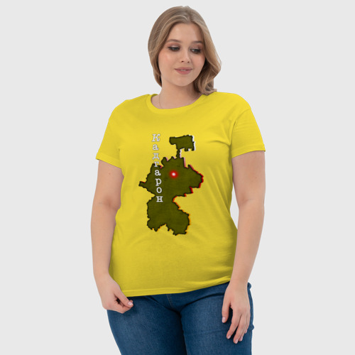 Женская футболка хлопок Осетия Кадгарон, цвет желтый - фото 6