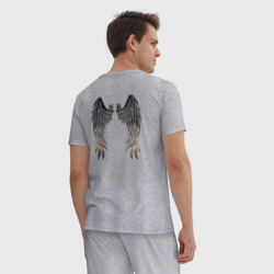 Мужская пижама хлопок Крылья ангела с металлическим блеском - фото 2