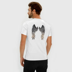 Мужская футболка хлопок Slim Крылья ангела с металлическим блеском - фото 2