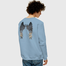 Мужской свитшот хлопок Крылья ангела с металлическим блеском - фото 2