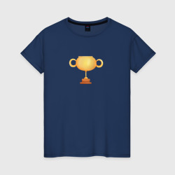 Женская футболка хлопок Кубок чемпиона за победу