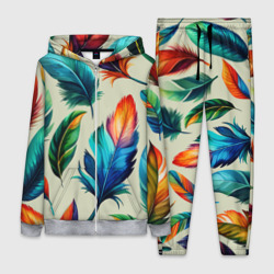 Разноцветные перья тропических птиц – Женский костюм 3D с принтом купить со скидкой в -21%