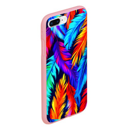 Чехол для iPhone 7Plus/8 Plus матовый Яркие перья птицы колибри - фото 2