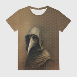 Женская футболка 3D Чумной доктор в балахоне 