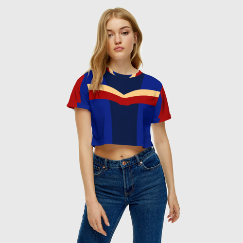 Женская футболка Crop-top 3D Спортивные девяностые, цвет 3D печать - фото 3