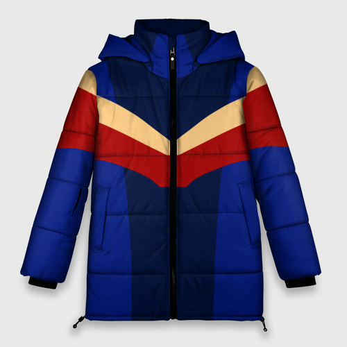 Женская зимняя куртка 3D с принтом Спортивные девяностые, вид спереди #2