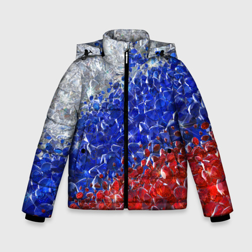 Зимняя куртка для мальчиков 3D с принтом Драгоценные камни России, вид спереди #2