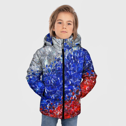 Зимняя куртка для мальчиков 3D с принтом Драгоценные камни России, фото на моделе #1