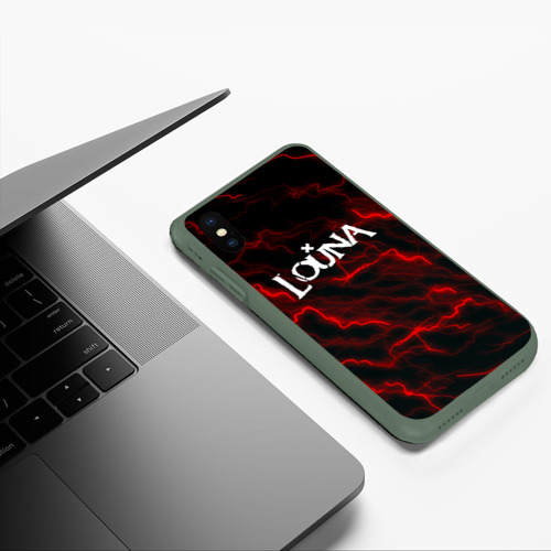 Чехол для iPhone XS Max матовый Louna storm рок группа, цвет темно-зеленый - фото 5