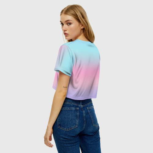 Женская футболка Crop-top 3D Холодный голографический градиент, цвет 3D печать - фото 5
