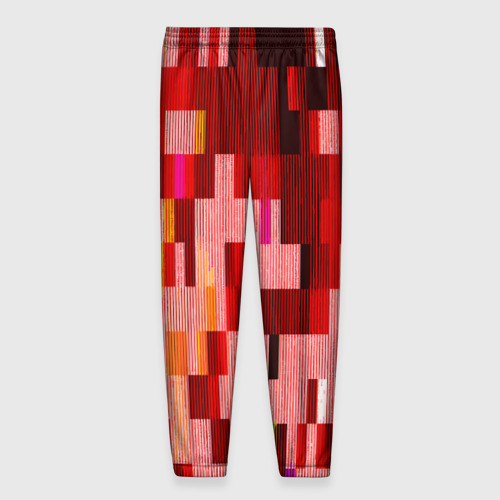 Мужские брюки 3D Красный глитч, цвет 3D печать - фото 2