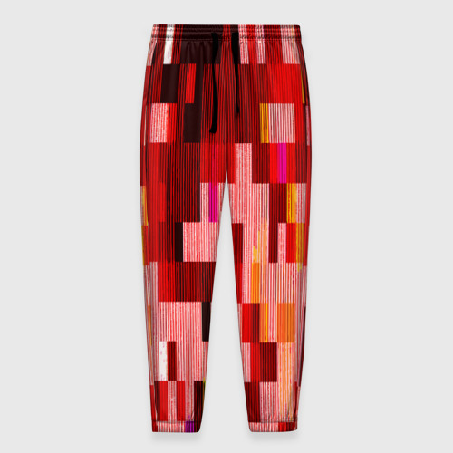 Мужские брюки 3D Красный глитч, цвет 3D печать