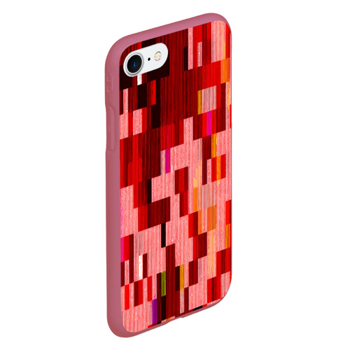Чехол для iPhone 7/8 матовый с принтом Красный глитч, вид сбоку #3