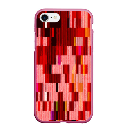 Чехол для iPhone 7/8 матовый с принтом Красный глитч, вид спереди #2