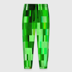 Мужские брюки 3D Зелёный глитч