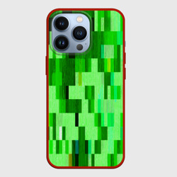 Чехол для iPhone 13 Pro Зелёный глитч