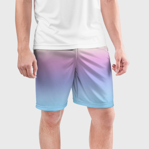 Мужские шорты спортивные с принтом Светлый голографический градиент, фото на моделе #1