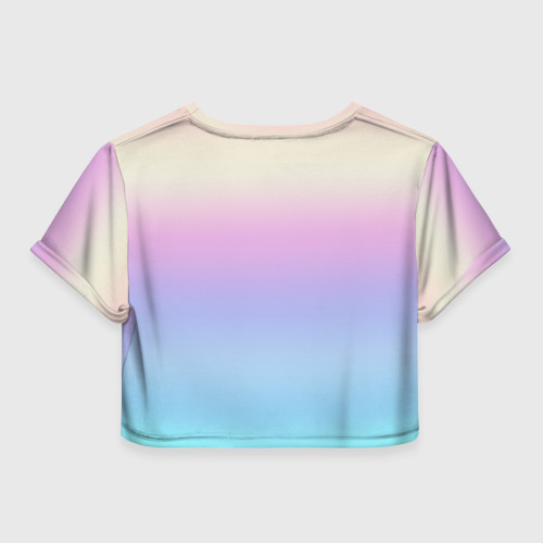 Женская футболка Crop-top 3D Светлый голографический градиент, цвет 3D печать - фото 2
