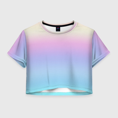 Женская футболка Crop-top 3D Светлый голографический градиент, цвет 3D печать