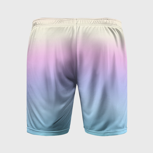 Мужские шорты спортивные с принтом Светлый голографический градиент, вид сзади #1