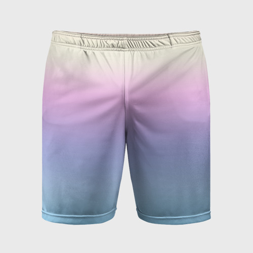 Мужские шорты спортивные с принтом Светлый голографический градиент, вид спереди #2