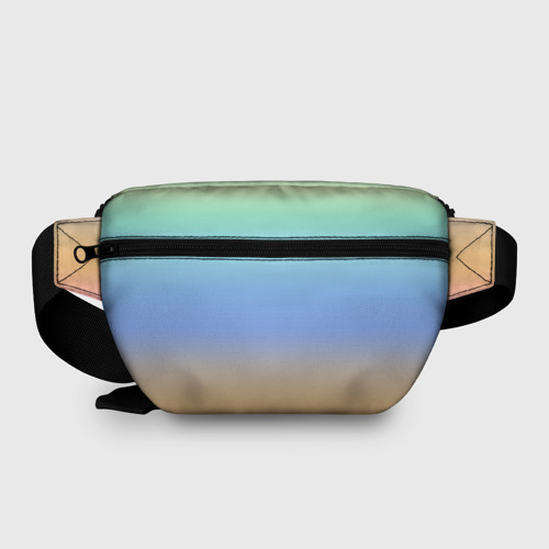 Поясная сумка 3D с принтом Голографический цветной градиент, вид сзади #1