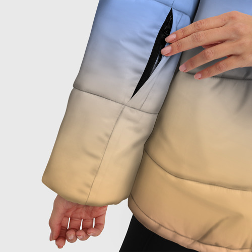 Женская зимняя куртка 3D с принтом Голографический цветной градиент, фото #4