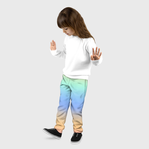 Детские брюки 3D с принтом Голографический цветной градиент, фото на моделе #1