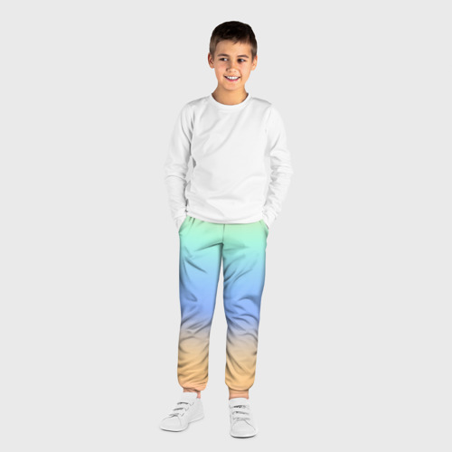 Детские брюки 3D с принтом Голографический цветной градиент, вид сбоку #3