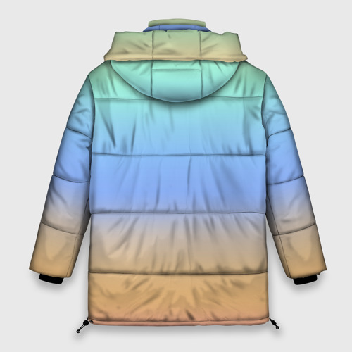 Женская зимняя куртка 3D с принтом Голографический цветной градиент, вид сзади #1