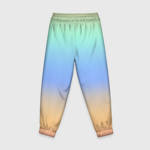Детские брюки 3D с принтом Голографический цветной градиент, вид сзади #1