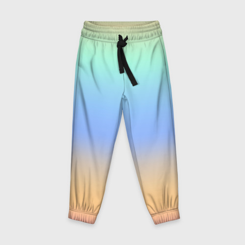 Детские брюки 3D с принтом Голографический цветной градиент, вид спереди #2