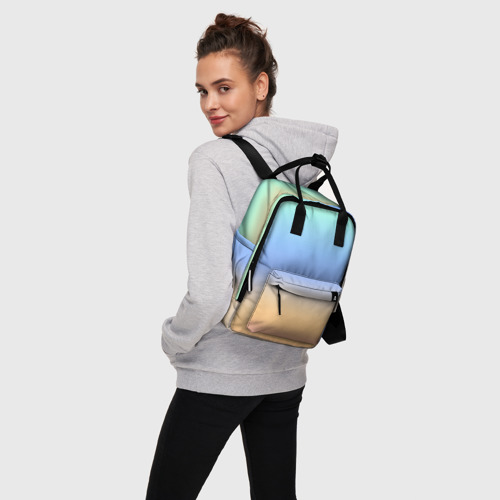 Женский рюкзак 3D с принтом Голографический цветной градиент, вид сбоку #3