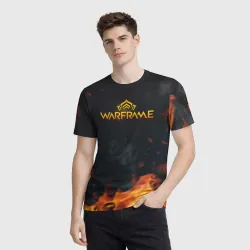 Мужская футболка 3D Warframe шутер flame - фото 2