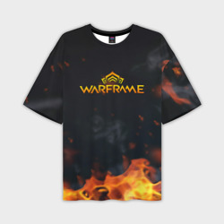 Мужская футболка oversize 3D Warframe шутер flame