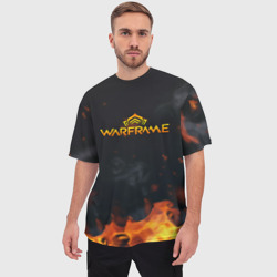 Мужская футболка oversize 3D Warframe шутер flame - фото 2