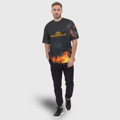 Мужская футболка oversize 3D Warframe шутер flame, цвет 3D печать - фото 5