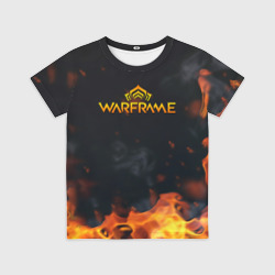Детская футболка 3D Warframe шутер flame