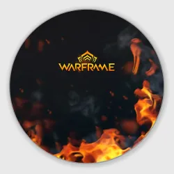 Круглый коврик для мышки Warframe шутер flame