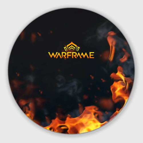 Круглый коврик для мышки Warframe шутер flame