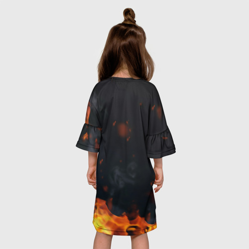 Детское платье 3D Warframe шутер flame, цвет 3D печать - фото 5