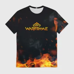 Мужская футболка 3D Warframe шутер flame