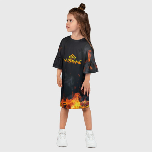 Детское платье 3D Warframe шутер flame, цвет 3D печать - фото 3