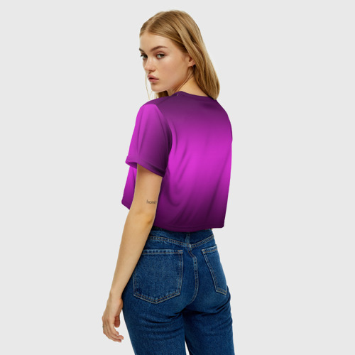 Женская футболка Crop-top 3D Сливовый градиент, цвет 3D печать - фото 5