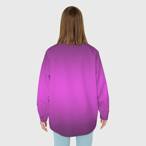 Женская рубашка oversize 3D с принтом Сливовый градиент, вид сзади #2