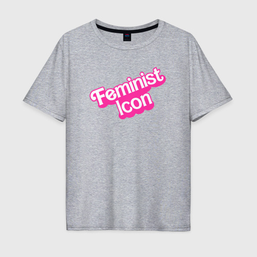 Мужская футболка хлопок Oversize с принтом Икона феминизма, вид спереди #2