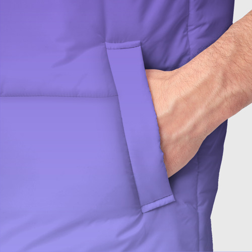 Мужской жилет утепленный 3D Светлый фиолетовый градиент, цвет черный - фото 6