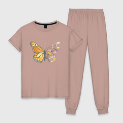 Женская пижама хлопок Цветы и бабочка изображение